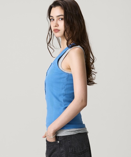 LACOSTE（ラコステ） タンクトップ ノースリーブ フロントボタン
