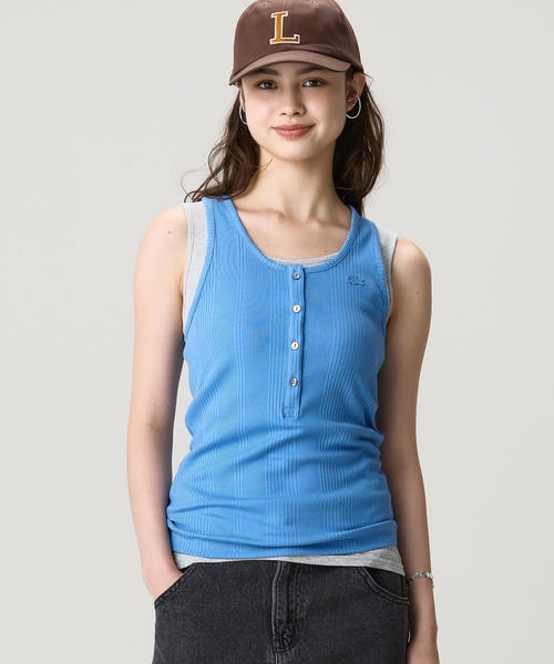 LACOSTE（ラコステ） タンクトップ ノースリーブ フロントボタン