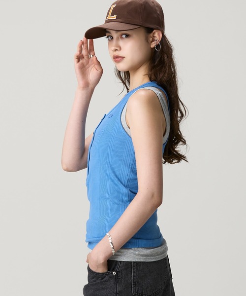 LACOSTE（ラコステ） タンクトップ ノースリーブ フロントボタン
