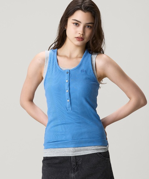 LACOSTE（ラコステ） タンクトップ ノースリーブ フロントボタン 
