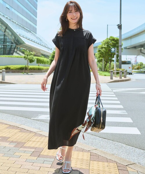 23区（ニジュウサンク） ワンピース 半袖 ウォッシュドシアーボイル