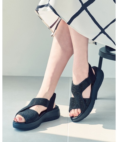 fitfit（フィットフィット） 厚底 サンダル ミュール ハンズフリー