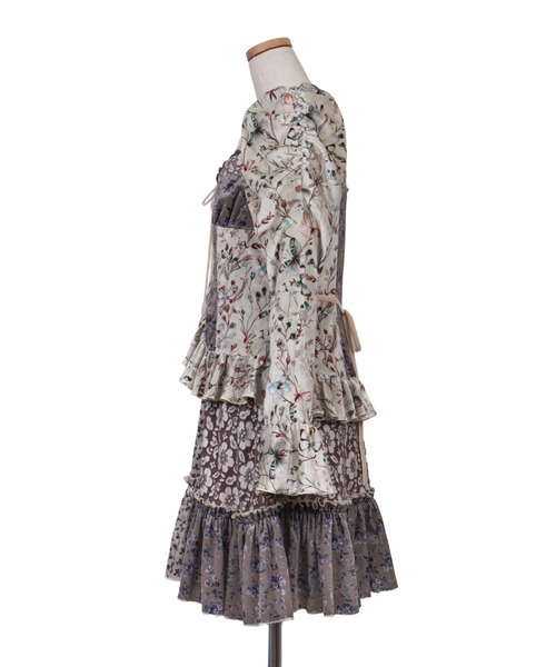 ワンピース rurumu:/ルルムウ/velour lace up mini dressの画像
