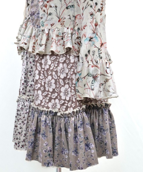 ワンピース rurumu:/ルルムウ/velour lace up mini dressの画像