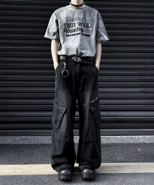 「JOHNNY WOLF」 デニムパンツ X-LARGE ブラック メンズ_画像4