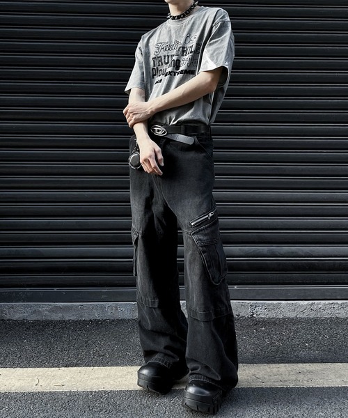 「JOHNNY WOLF」 デニムパンツ X-LARGE ブラック メンズ_画像5