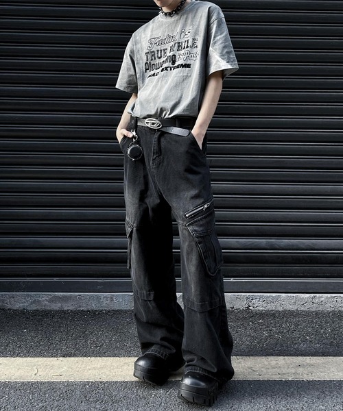 「JOHNNY WOLF」 デニムパンツ X-LARGE ブラック メンズ_画像8