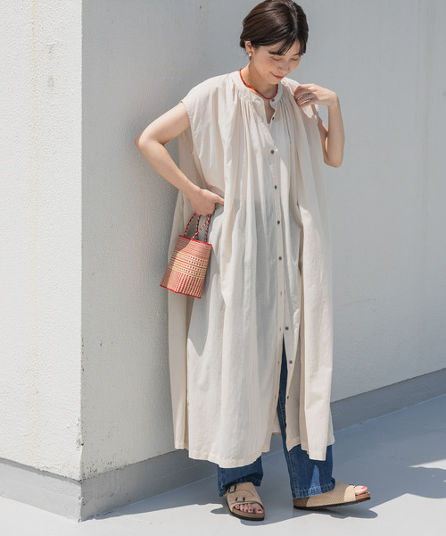「URBAN RESEARCH DOORS」 ノースリーブワンピース MEDIUM グリーン レディース_画像3
