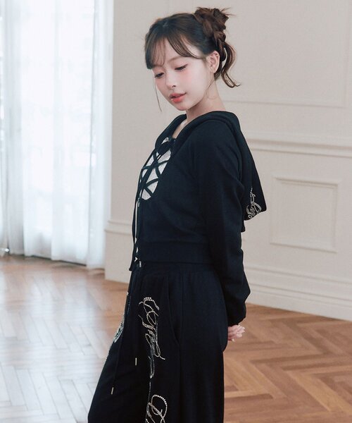 OLIVE des OLIVE（オリーブデオリーブ） tシャツ レースアップ