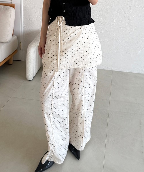 「MUHET」 パンツ LARGE ネイビー レディース_画像2