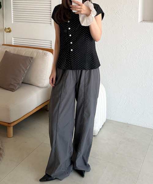 「MUHET」 パンツ LARGE ネイビー レディース_画像5