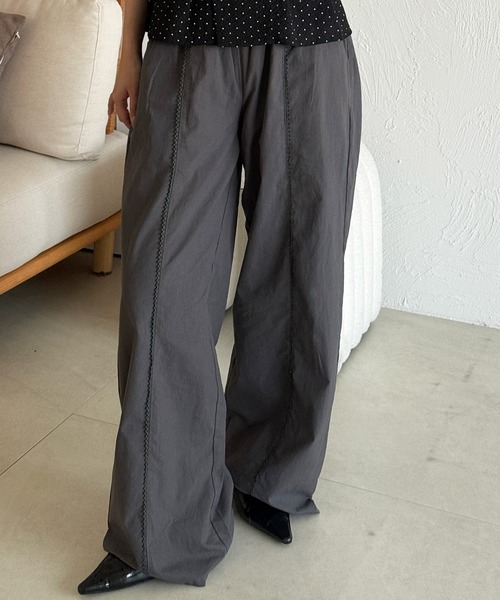 「MUHET」 パンツ LARGE ネイビー レディース_画像6