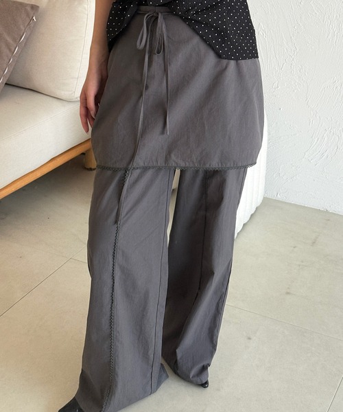 「MUHET」 パンツ LARGE ネイビー レディース_画像7