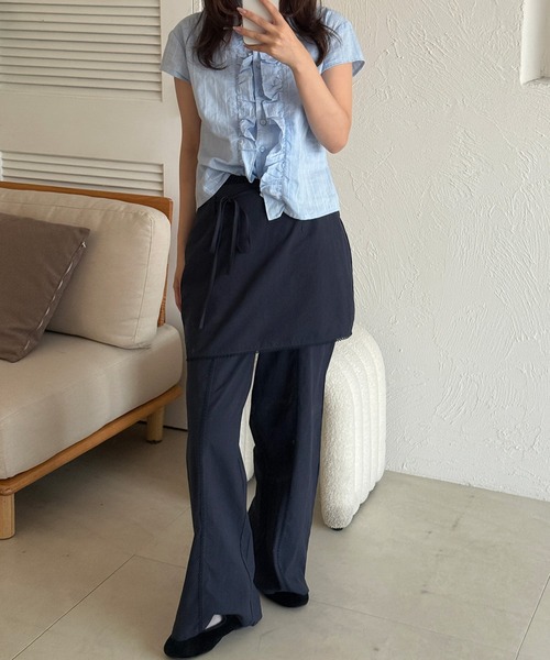 「MUHET」 パンツ LARGE ネイビー レディース_画像8