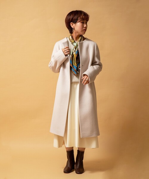 ■ NOLLE'S 新品未使用 ノーカラーコート NOLLEY'S 二重織ノーカラーコート : ZOZOTOWN Yahoo!店 - 通販
