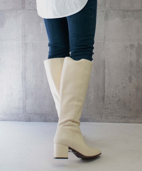 ロングスクエア ALPHA CUBIC（アルファ キュービック） ブーツ リアルレザー スクエア