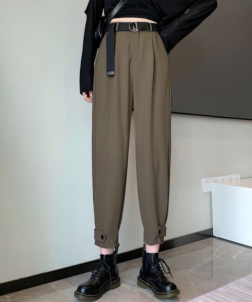 me+em select（ミームセレクト） ワイドパンツ パンツ 裾ベルト
