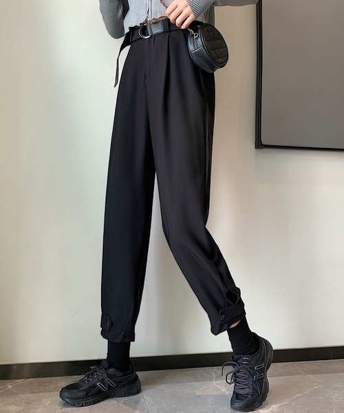 me+em select（ミームセレクト） ワイドパンツ パンツ 裾ベルト