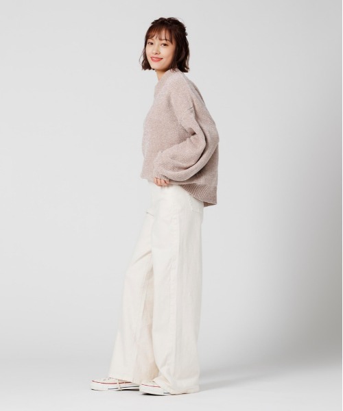 新品タグ付☆SOMETHING LISAワイドパンツ Sサイズ　キナリ SOMETHING（サムシング） ワイドパンツ ジーンズ デニム デニムパンツ