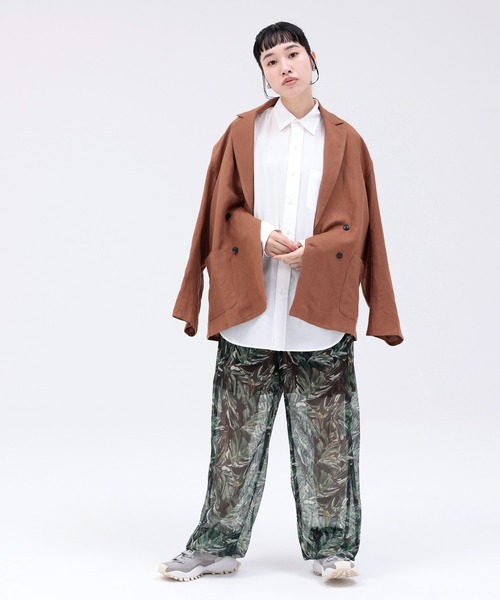 ジャケット テーラードジャケット レディース リネン混ダブルジャケット LINEN/RAYON JACKET｜zozo｜07