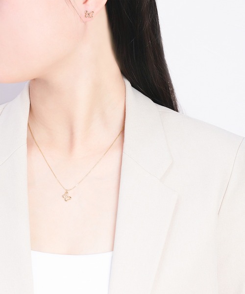 美品★ K10 YGダイヤモンド bloom ネックレス K10 イエローゴールド ダイヤモンド フラワー ネックレス<H&C証明