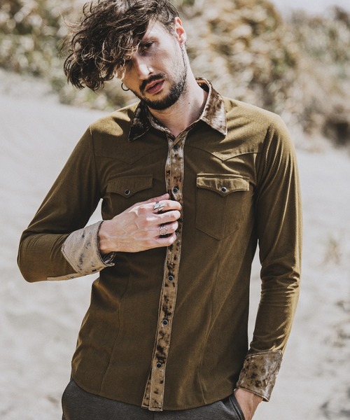 NO ID.（ノーアイディー） シャツ 「NO ID.」Cleric Western Shirt