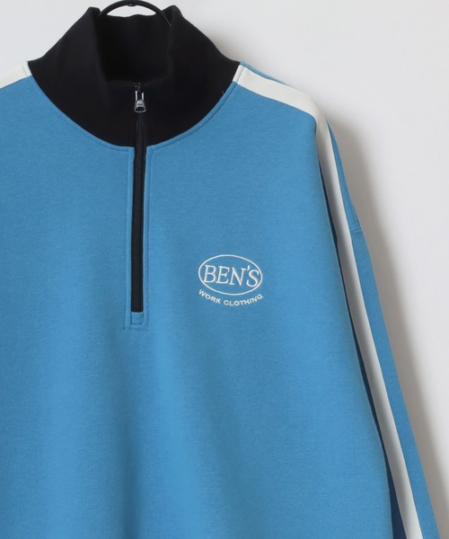 Ben Davis ハーフジップスウェット 青 BEN DAVIS トレーナー スウェット DAVIS/ベンデイビス LINE HALF