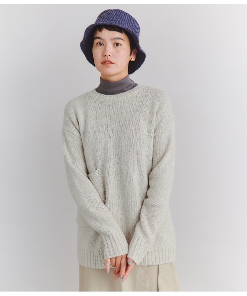 ニット セーター Low Gauge Nep Knit アシンメトリーパッチポケットニット レディース SIPULI ニット セーター Low Gauge Nep Knit アシンメトリー