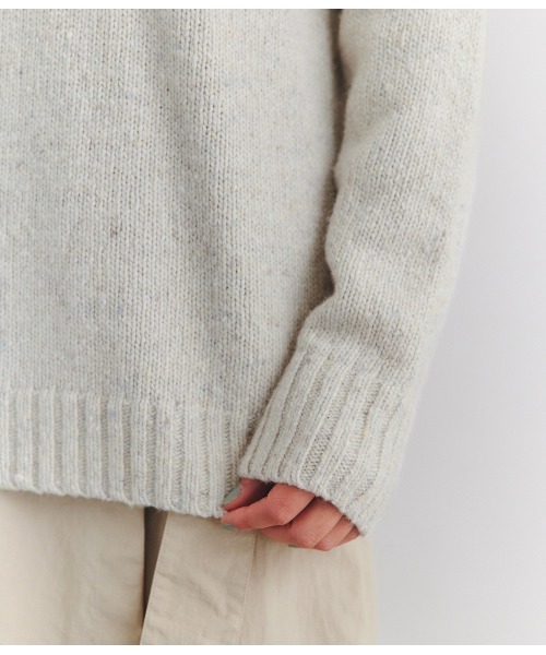 ニット セーター Low Gauge Nep Knit アシンメトリーパッチポケットニット レディース CPCM ニット セーター コード刺繍花柄メッシュニット レディース