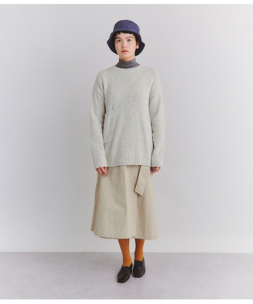 ニット セーター Low Gauge Nep Knit アシンメトリーパッチポケットニット レディース SIPULI ニット セーター Low Gauge Nep Knit アシンメトリー