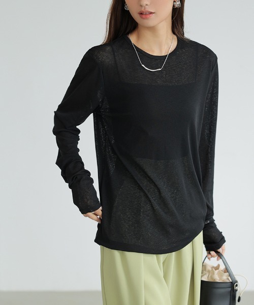 COCOMOMO tシャツ ロングシーズン使える スラブシアートップス