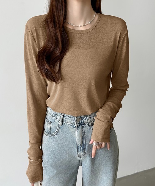 COCOMOMO tシャツ ロングシーズン使える スラブシアートップス