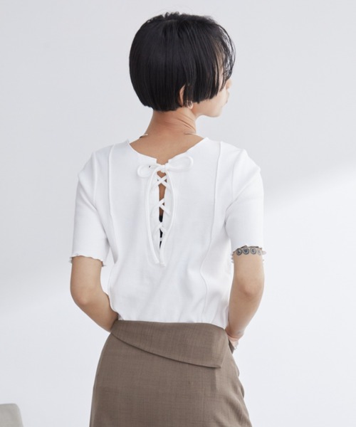 Aunt Marie's（アントマリーズ） tシャツ 2WAYレースアップハーフ