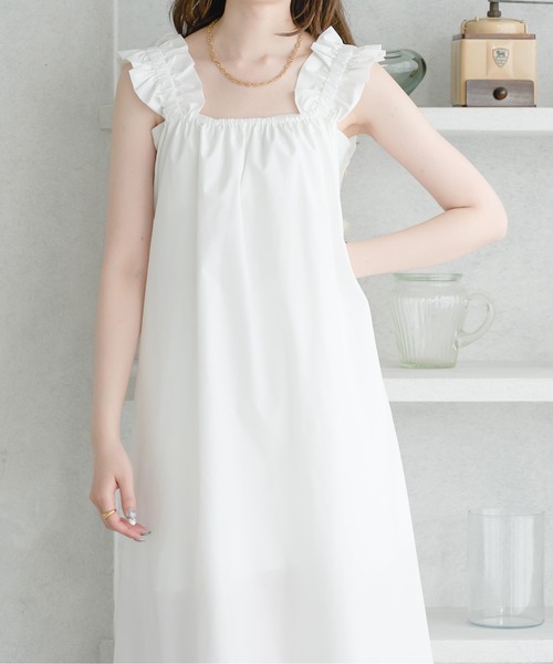 バックリボンフレアシャツ Ambre Neige（アンブルネージュ） ワンピース back ribbon flare shirt