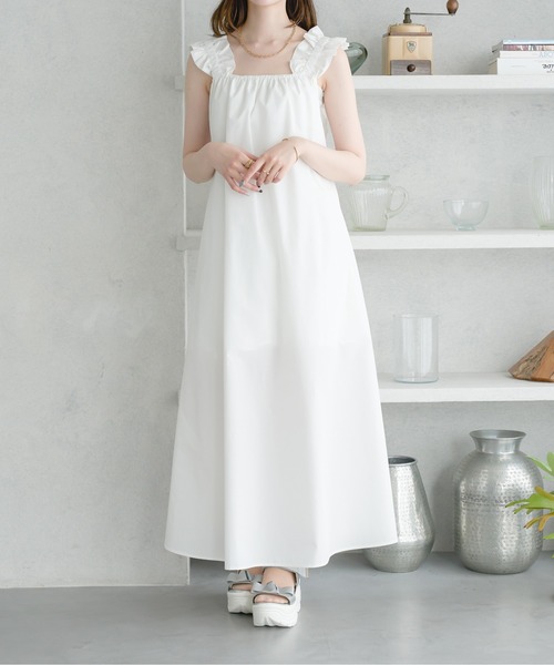 Ambre Neige（アンブルネージュ） ワンピース back ribbon flare shirt