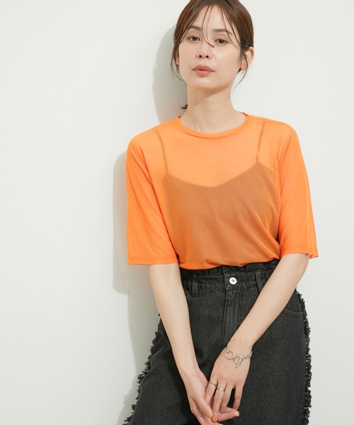 tシャツ シアーカットアウトプルオーバー レディース セール】コード刺繍シアープルオーバー（Tシャツ/カットソー