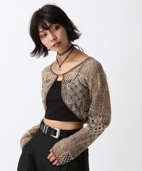 PAGEBOY カーディガン キカメッシュホックボレロ レディース