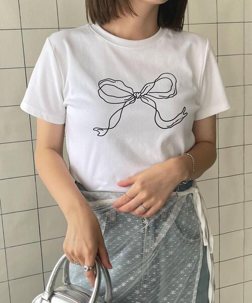 芸能人愛用 WOND tシャツ リボンモチーフTシャツ レディース : ZOZOTOWN トップス