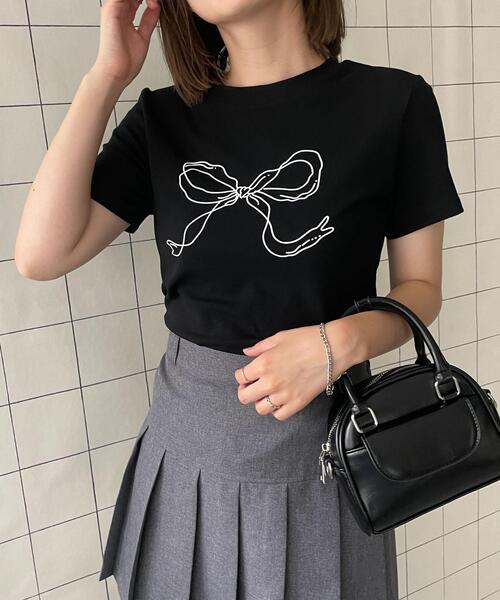 WOND tシャツ リボンモチーフTシャツ レディース : ZOZOTOWN