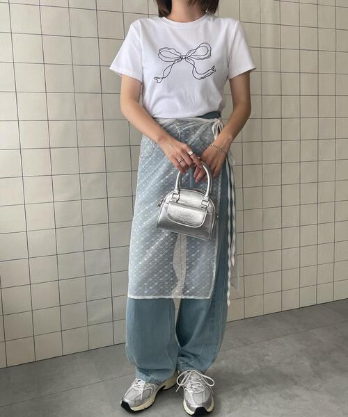 WOND tシャツ リボンモチーフTシャツ レディース : ZOZOTOWN