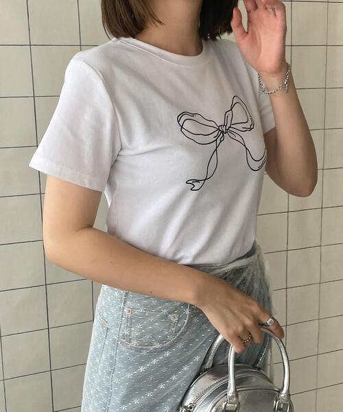 WOND tシャツ リボンモチーフTシャツ レディース : ZOZOTOWN