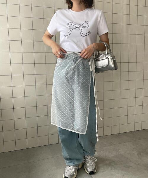 WOND tシャツ リボンモチーフTシャツ レディース : ZOZOTOWN