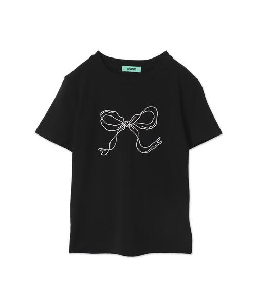 WOND tシャツ リボンモチーフTシャツ レディース : ZOZOTOWN