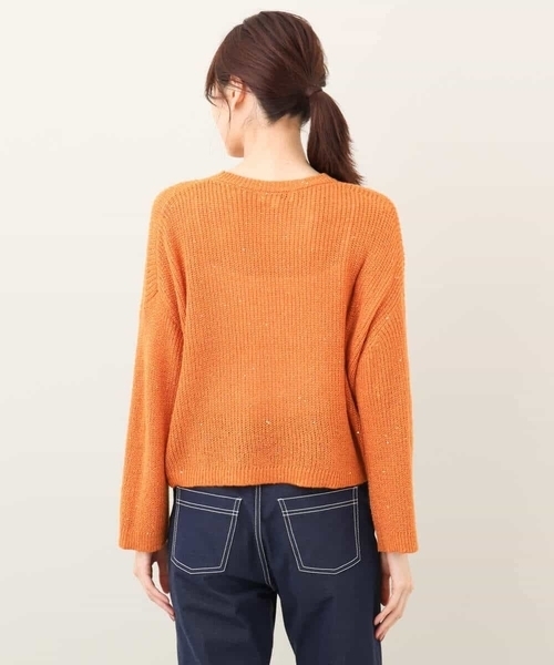 ニット セーター 2024AW/スパンコールmixショート丈ニット/洗える レディース MK MICHEL KLEIN ニット セーター 2024AW/スパンコールmix
