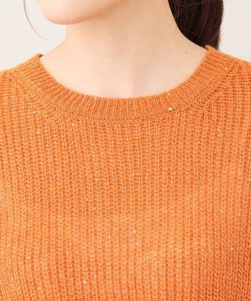 ニット セーター 2024AW/スパンコールmixショート丈ニット/洗える レディース MK MICHEL KLEIN ニット セーター 2024AW/スパンコールmix