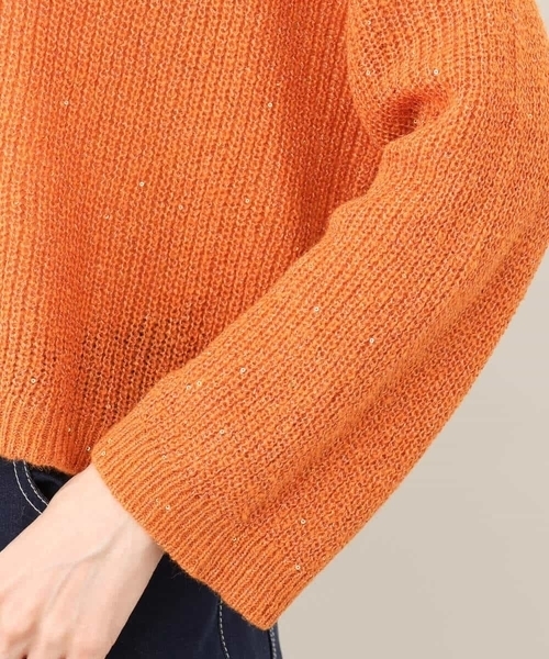 ニット セーター 2024AW/スパンコールmixショート丈ニット/洗える レディース MK MICHEL KLEIN ニット セーター 2024AW/スパンコールmix
