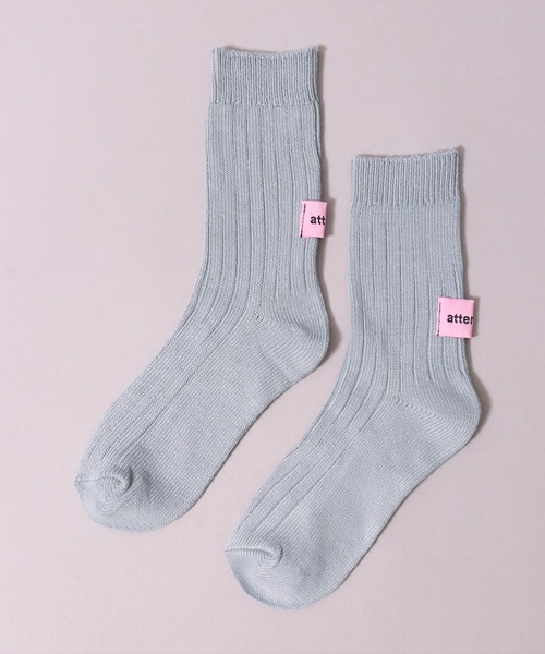 BAYBLO 靴下 (SB)バック ピスネーム ロゴ クルー リブ ソックス