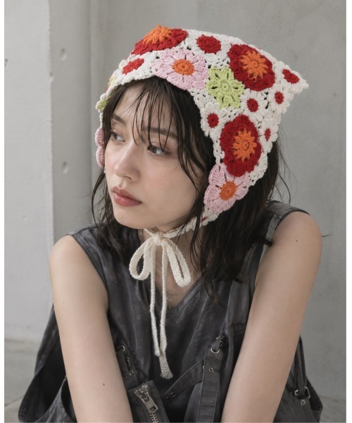 ヘアバンド 「HIKA」花柄カギ編みバブーシュカ : ZOZOTOWN Yahoo!店