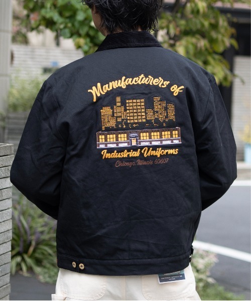 ジャケット・アウター CUT COMBI TRUCK JACKET Black UNIVERSAL OVERALL コート ジャケット TRUCK JACKET メンズ