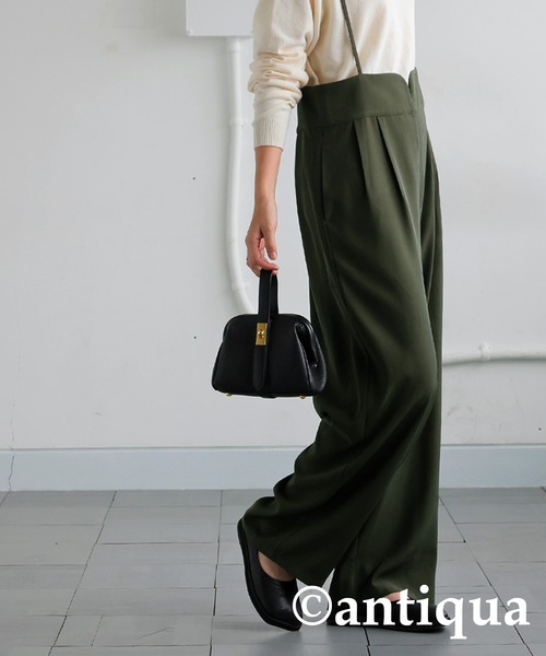 【新品】antiqua ラウンドカットサロペット　Plusサイズ antiqua サロペット オーバーオール ラウンドカットサロペット